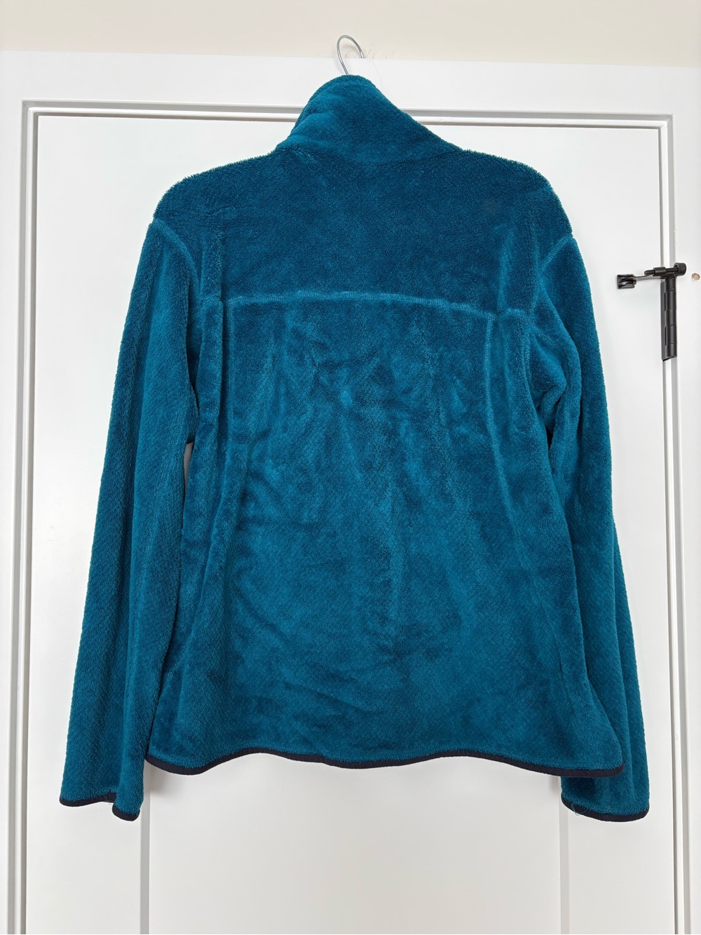 Patagonia Teal Blue Synchilla Fleece Pullover Collar - Picture 5 of 6